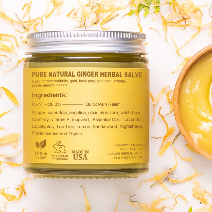 ORGANIC PURE NATURAL GINGER HERBAL SALVE 4OZ