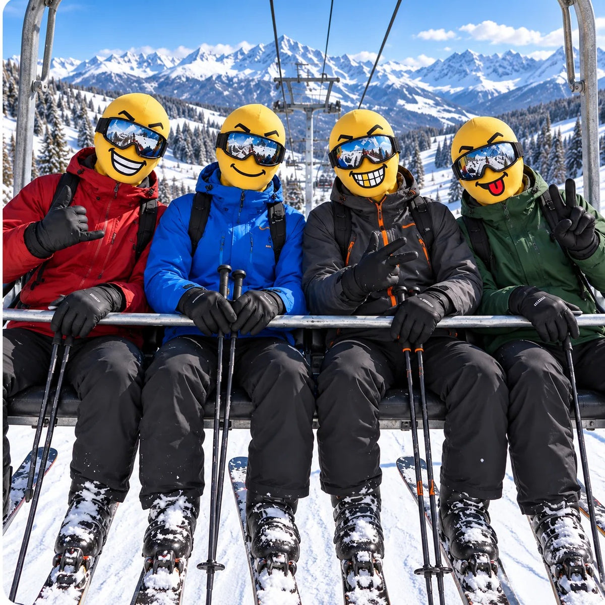 π 50% Funny Face Ski Mask - Full-Cover Winter Balaclava