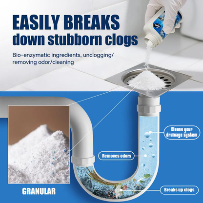 QIAWI Powerful Pipe Dredging Agent for Kitchen and Toilet Pipelines - Dissolves 200+ Blockages and Kills 99% of Bacteria