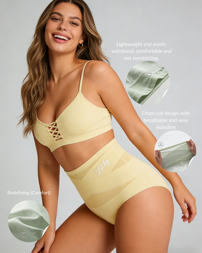 Tummy Control Shapewear Panties ✨ Crossover Waist Design for a Smooth, Confident Fit