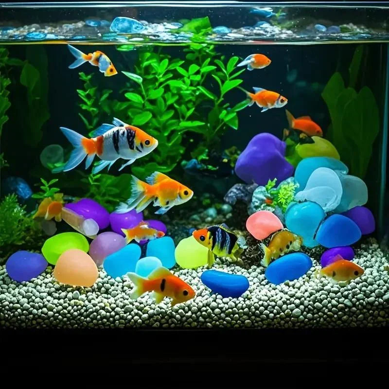 ✨ Glow-in-the-Dark Garden Stones – Mixed Color Luminous Pebbles for Outdoor Decoration🌈
