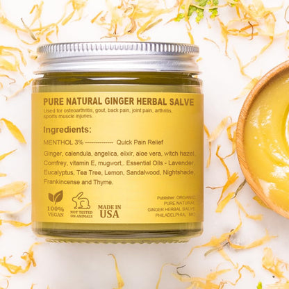 ORGANIC PURE NATURAL GINGER HERBAL SALVE   4OZ