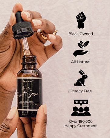 Seurico™Hair Growth Serum Designed for Black Women with Organic Herbs and Natural Vitamin. No Chemicals (1oz per bottle. 2 Pack)