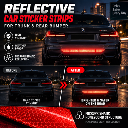 🚗 LIMITED-TIME SALE — UP TO 50% OFF!🔥Reflective Car Sticker Strips for Trunk & Rear Bumper