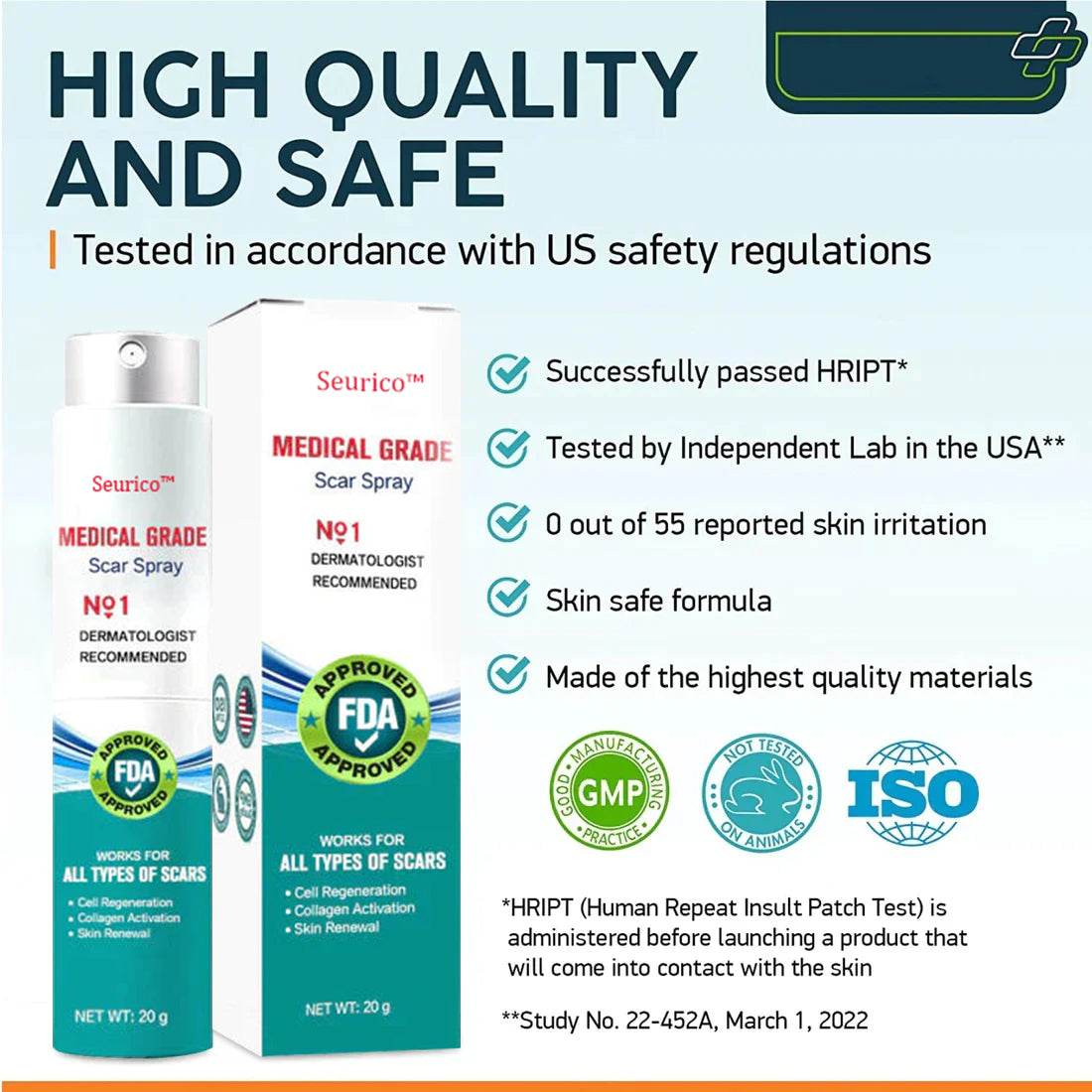 Seurico™ Advanced Scar Remove Spray（For example Acne Scars, Surgical Scars and Stretch Marks ）