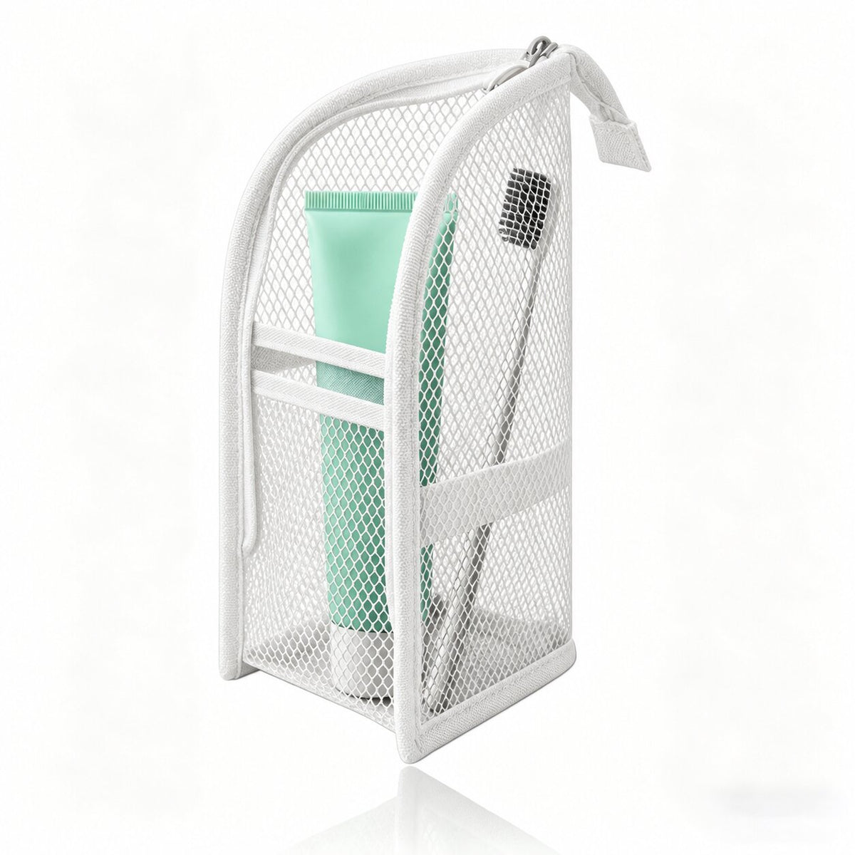 🧼 2-Pack Portable Quick-Dry Mesh Toiletry Bags – Hanging Travel Organizers with Toothbrush Slots