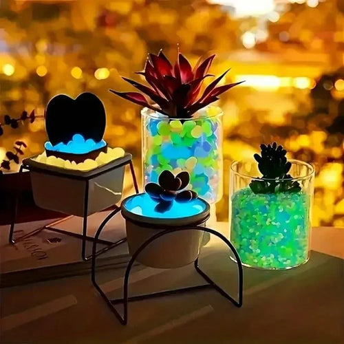 ✨ Glow-in-the-Dark Garden Stones – Mixed Color Luminous Pebbles for Outdoor Decoration🌈