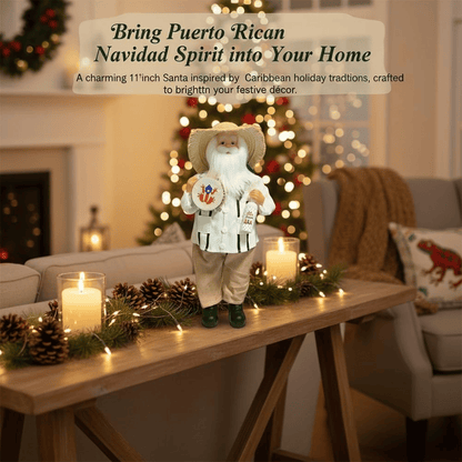 Limited Edition, Only 100 Sets Left! - 🎄🎅Puerto Rican Santa Claus – Coquito & Tambor Holiday Decor🎶