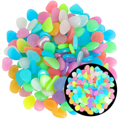 ✨ Glow-in-the-Dark Garden Stones – Mixed Color Luminous Pebbles for Outdoor Decoration🌈