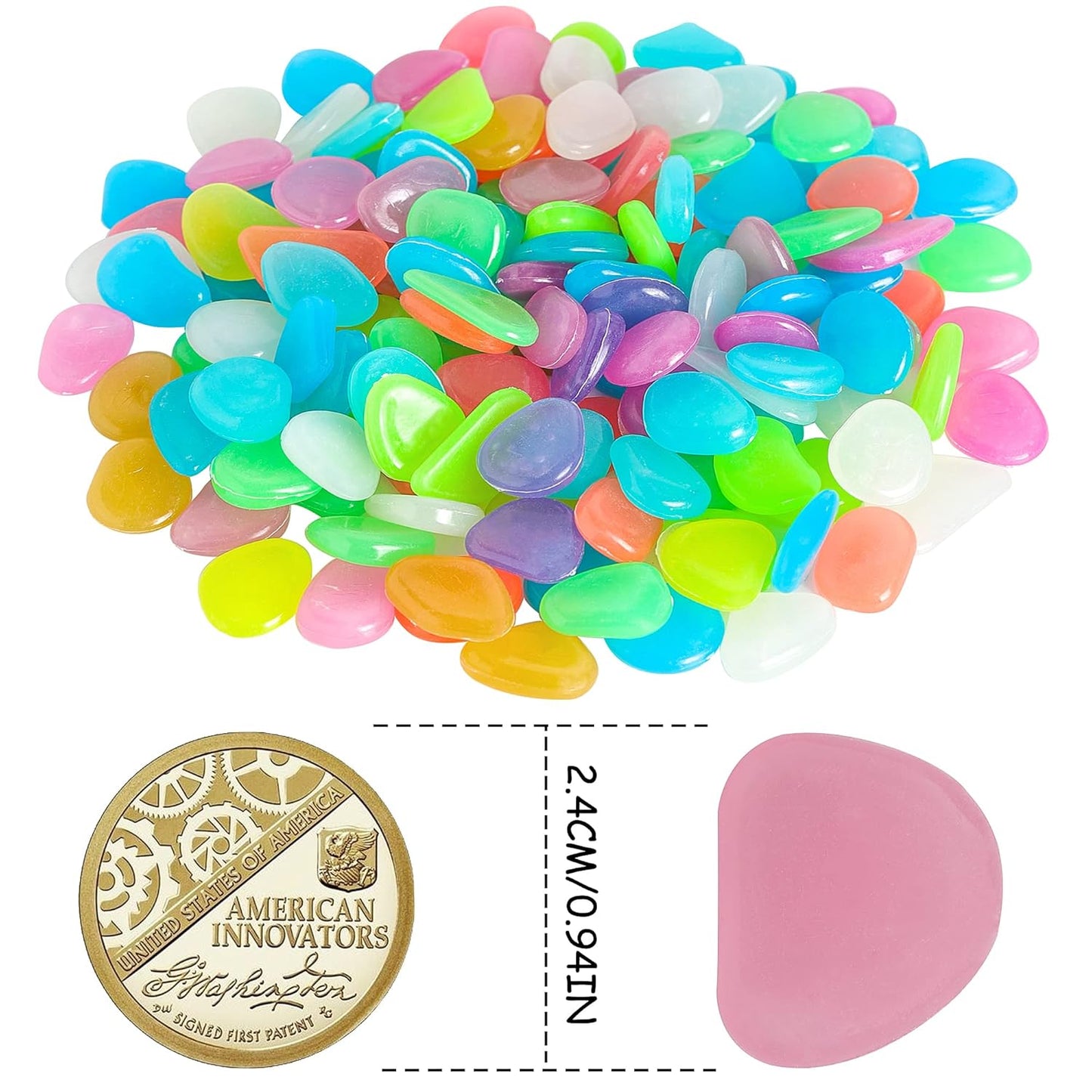 ✨ Glow-in-the-Dark Garden Stones – Mixed Color Luminous Pebbles for Outdoor Decoration🌈