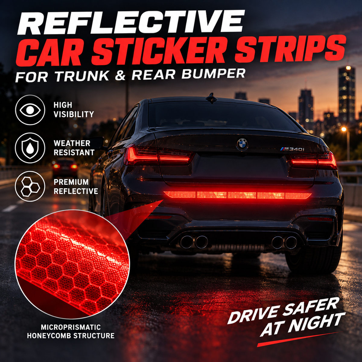 🚗 LIMITED-TIME SALE — UP TO 50% OFF!🔥Reflective Car Sticker Strips for Trunk & Rear Bumper