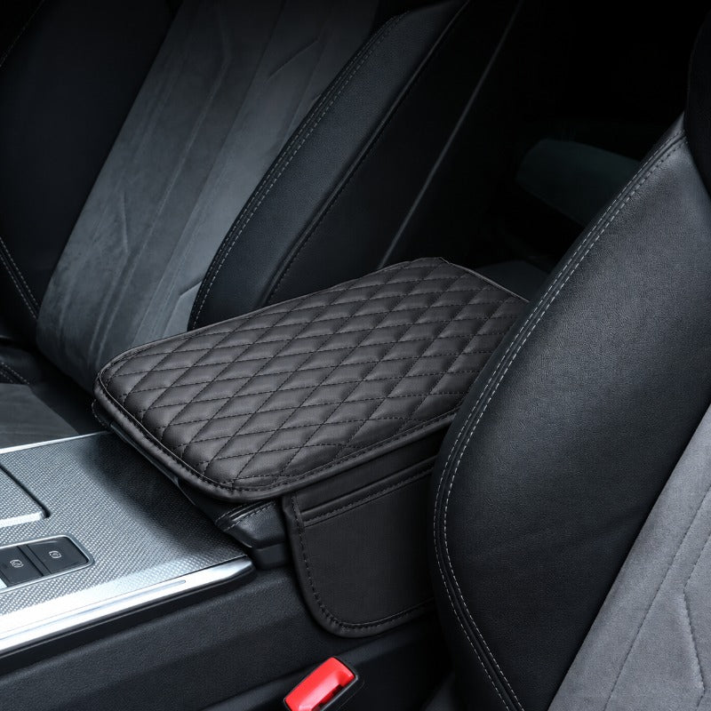 🚘 Car Center Console Armrest Riser – Padded Cushion with Side Storage & Non-Slip Base
