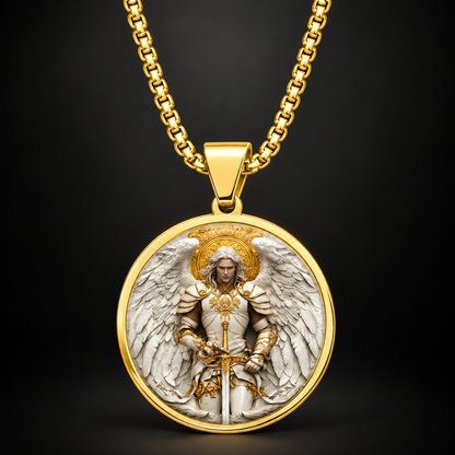 🔥Angel Warrior Pendant Necklace for Men — Faith, Strength & Protection
