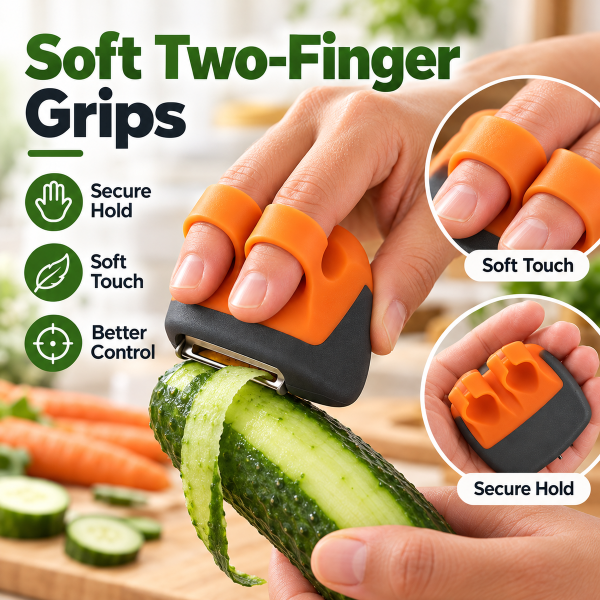🥔Palm Fruit & Veggie Peeler with Soft Two-Finger Grip