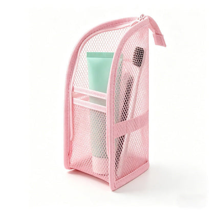 🧼 2-Pack Portable Quick-Dry Mesh Toiletry Bags – Hanging Travel Organizers with Toothbrush Slots