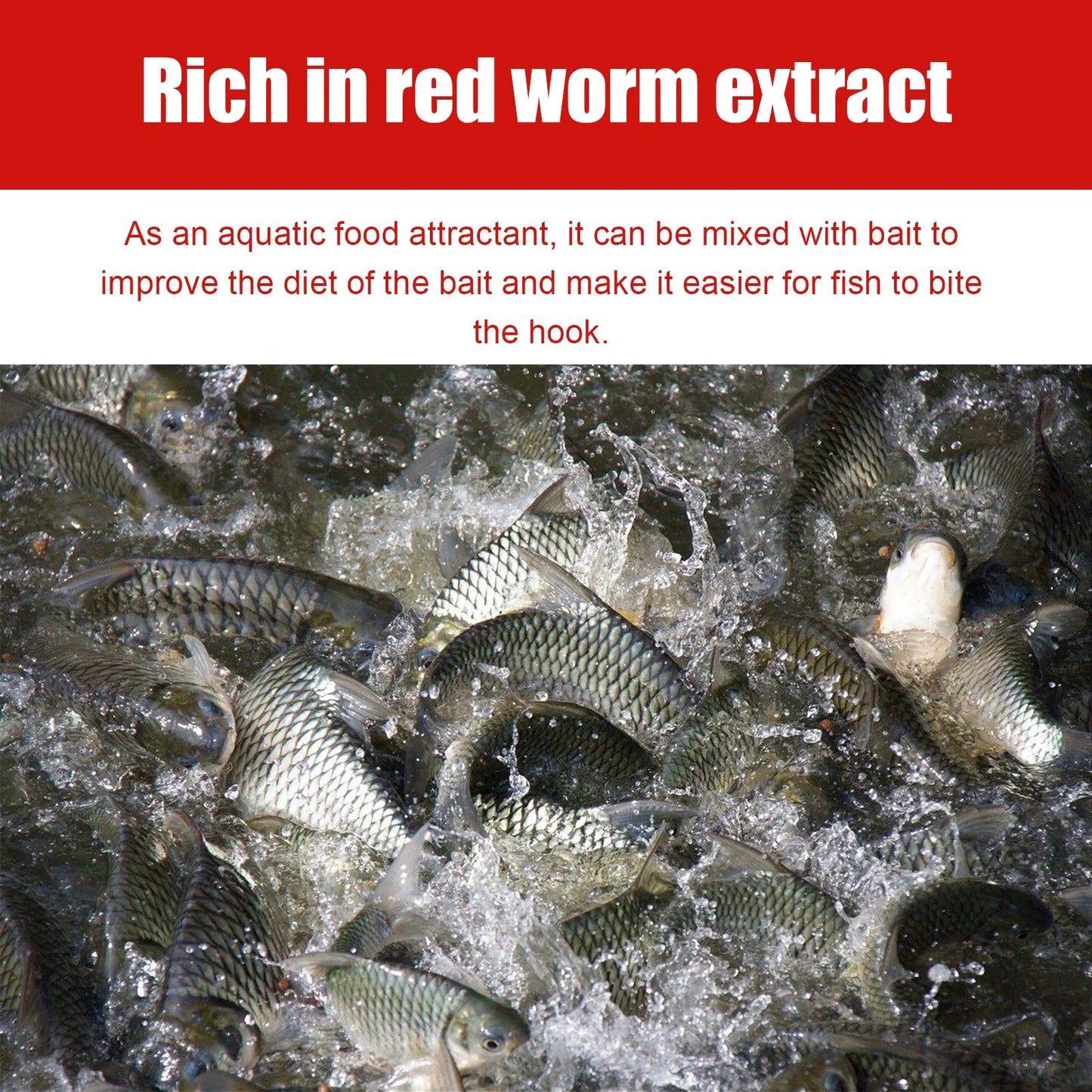 Red Worm Fishing Attractant Liquid 🐟 Fast Fish-Gathering Bait Booster for Freshwater Fishing 🔥