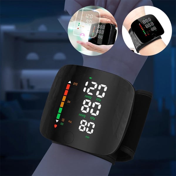 🔥Wrist Blood Pressure Monitor – LED Display, Adjustable, Health Tracking