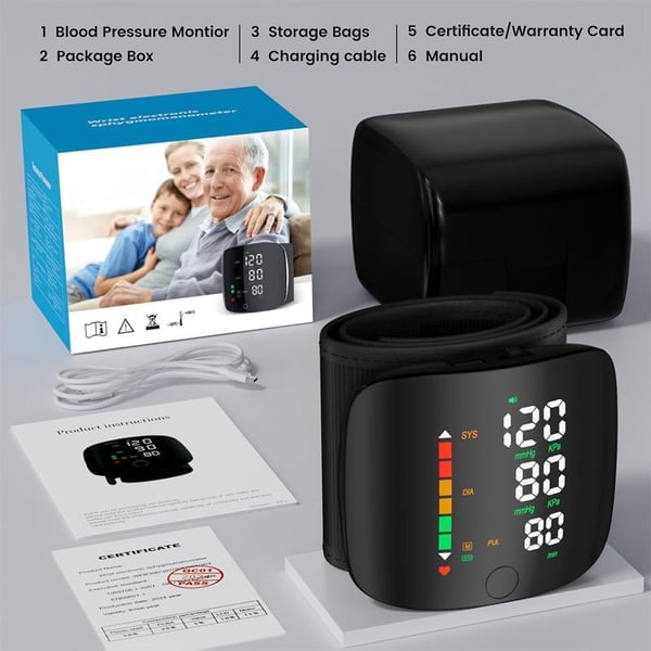 🔥Wrist Blood Pressure Monitor – LED Display, Adjustable, Health Tracking