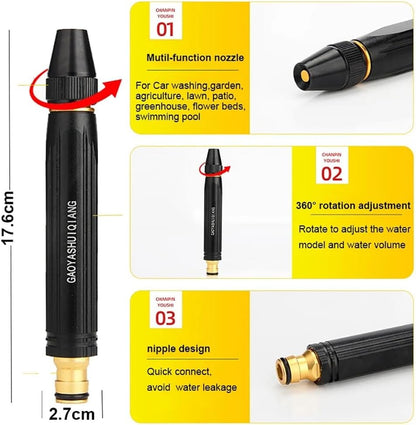 🎉 Buy 1 Get 1 Free High-Pressure Spray Nozzle – Powerful Hose Attachment for Car Washing, Garden Watering & Outdoor Cleaning 💦