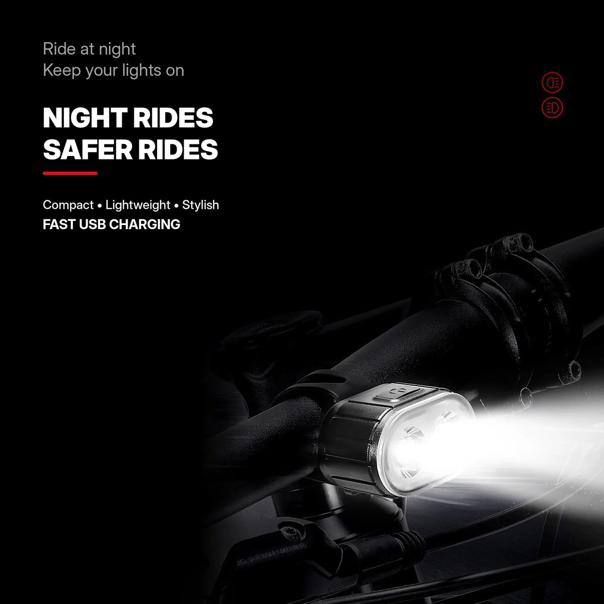 🔦USB Rechargeable Bike Light Set 🚲 Light Up the Road, Ride Home Safe – No Batteries, No Fuss ✨