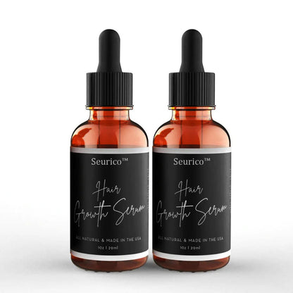 Seurico™Hair Growth Serum Designed for Black Women with Organic Herbs and Natural Vitamin. No Chemicals (1oz per bottle. 2 Pack)