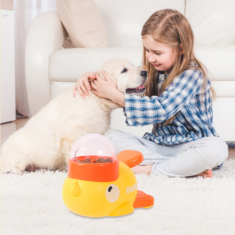 ⏳Time-Limited Special⏰2-in-1 Interactive Pets Puzzle Toy & Feeder – Duck Design, Treat Dispenser, Non-Slip Base 🦆
