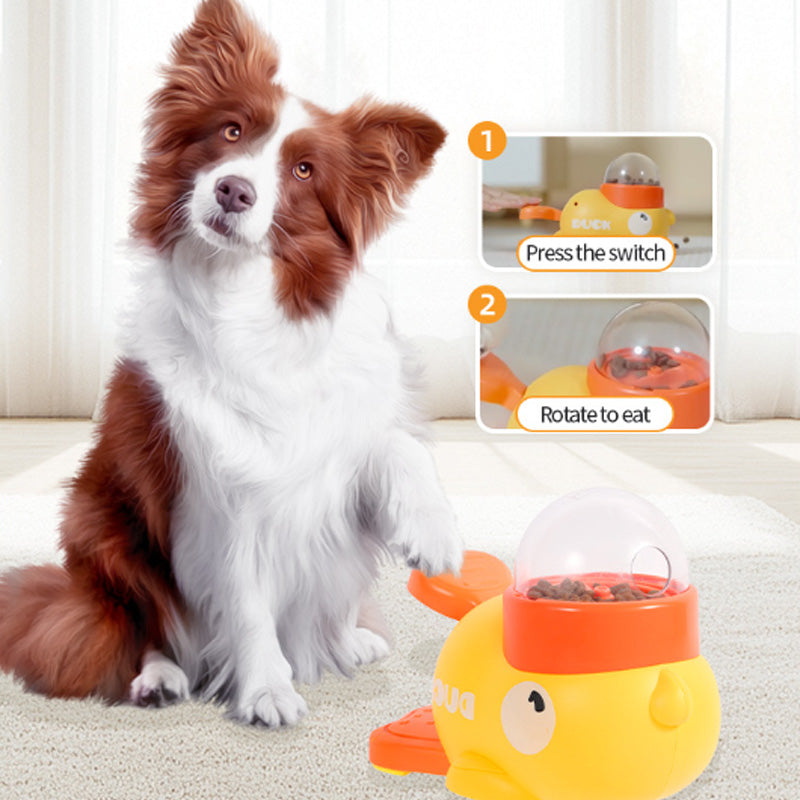 ⏳Time-Limited Special⏰2-in-1 Interactive Pets Puzzle Toy & Feeder – Duck Design, Treat Dispenser, Non-Slip Base 🦆