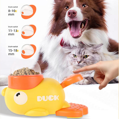 ⏳Time-Limited Special⏰2-in-1 Interactive Pets Puzzle Toy & Feeder – Duck Design, Treat Dispenser, Non-Slip Base 🦆