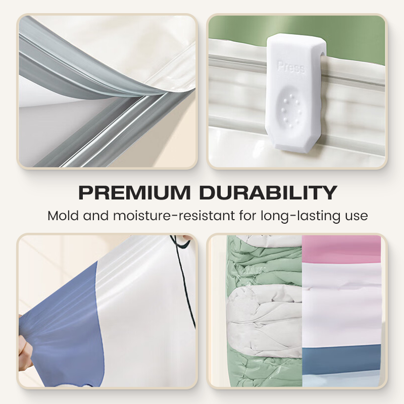 🌸 LAST DAY – BUY 2 GET 1 FREE! 💗 No-Pump 3D Vacuum Storage Bags – Space-Saving Reusable Sealer Bags for Bedding & Clothes – Saves Up to 80% Space ✨