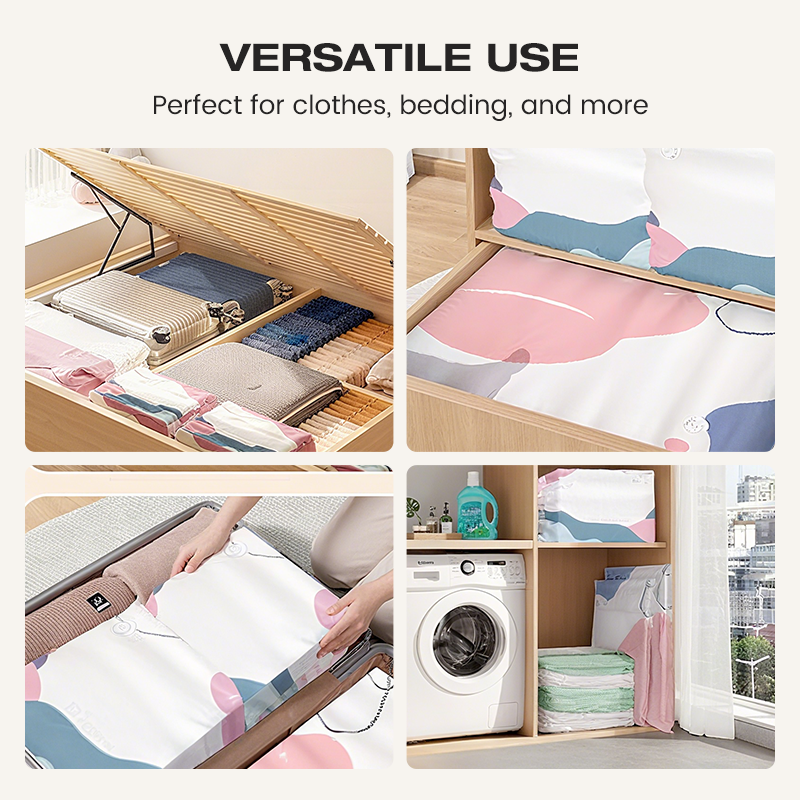 🌸 LAST DAY – BUY 2 GET 1 FREE! 💗 No-Pump 3D Vacuum Storage Bags – Space-Saving Reusable Sealer Bags for Bedding & Clothes – Saves Up to 80% Space ✨
