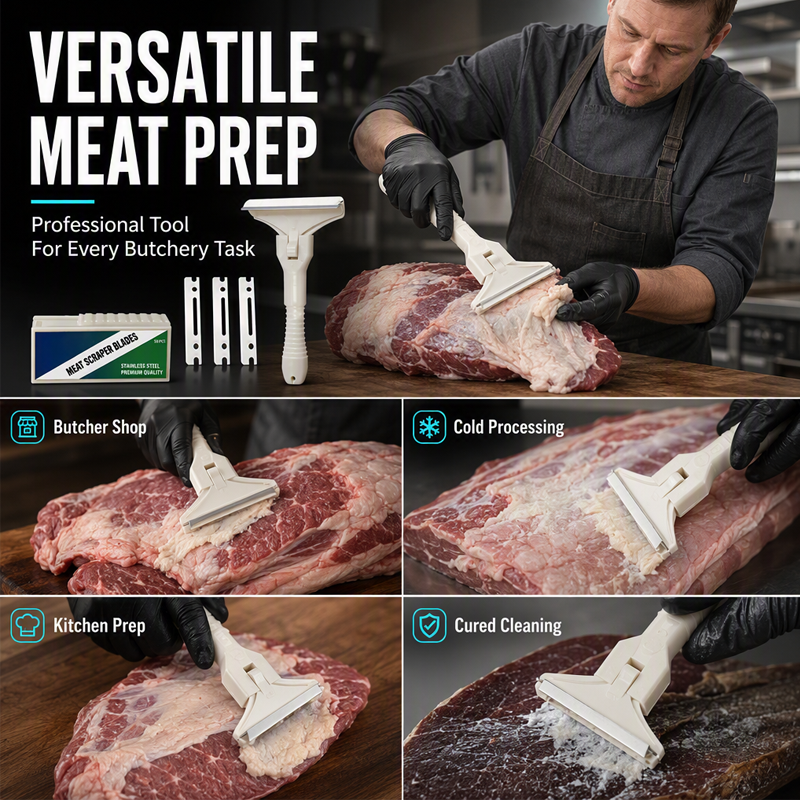 🥩🔥 UP TO 45% OFF! Stainless Steel Meat Scraper – Easy Fat & Fascia Removal Tool for Beef & Pork 🔪✨