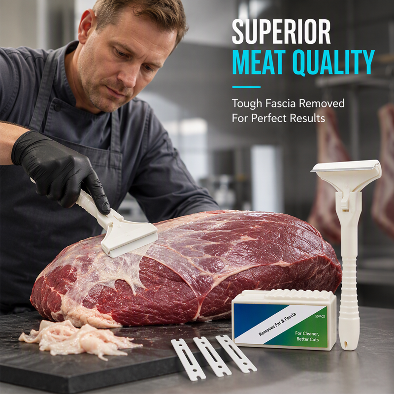 🥩🔥 UP TO 45% OFF! Stainless Steel Meat Scraper – Easy Fat & Fascia Removal Tool for Beef & Pork 🔪✨