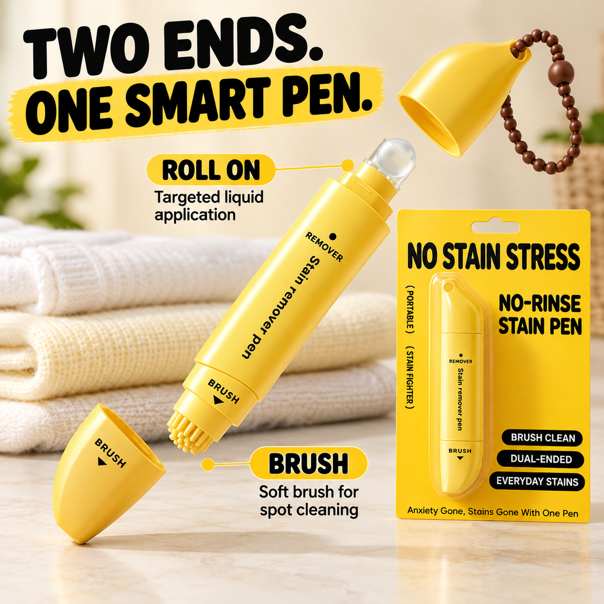 🥳2026 HOT SALE🥳💞50K+ SOLD! 🖊️✨ Portable Dual-Head Stain Remover Pen 🛡️✅