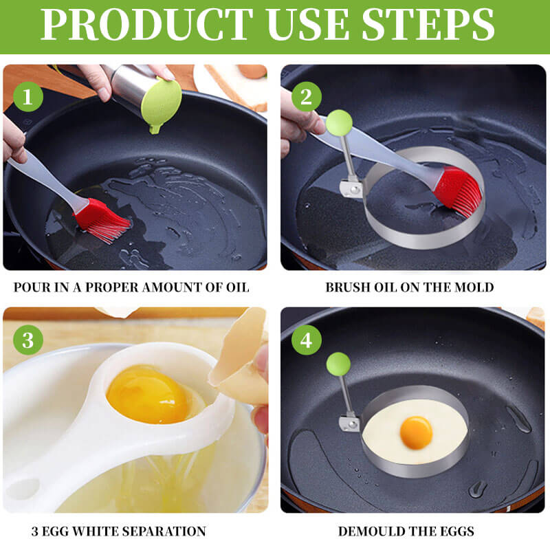 Seurico™ Stainless Steel Fried Egg Molds
