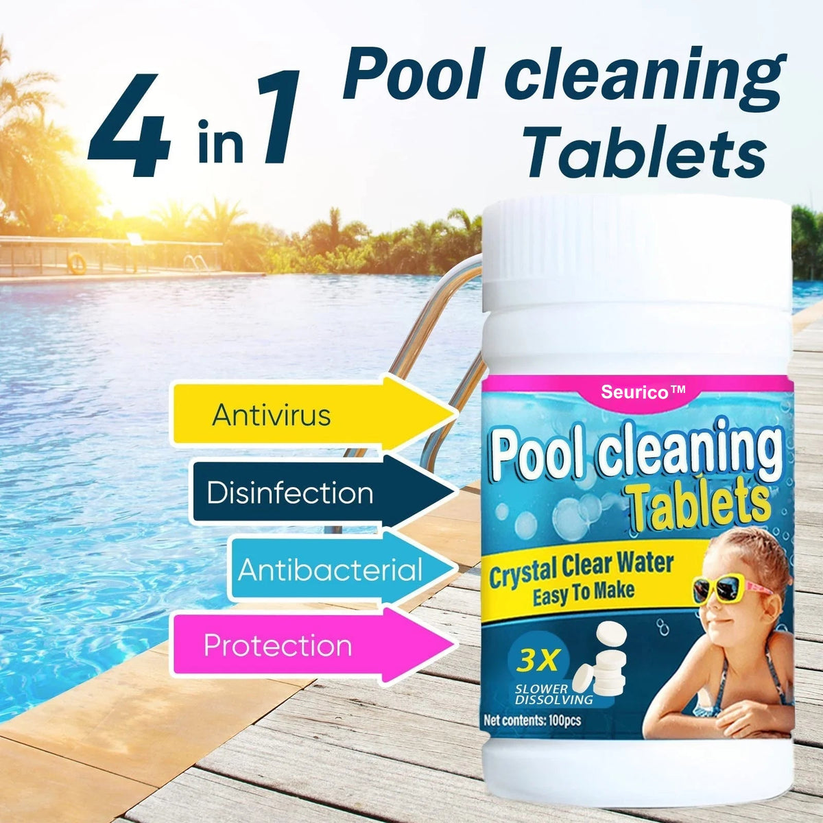 Seurico™  Pool Cleaning Tablet (100 pcs.)