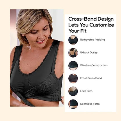 LAST DAY SALE 49% – Comfy Corset Bra Front Cross Side Buckle Lace Bras