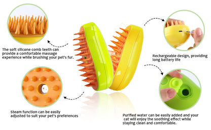 Cozyk™ Patented Exclusive Rechargeable Steam Pet Brush